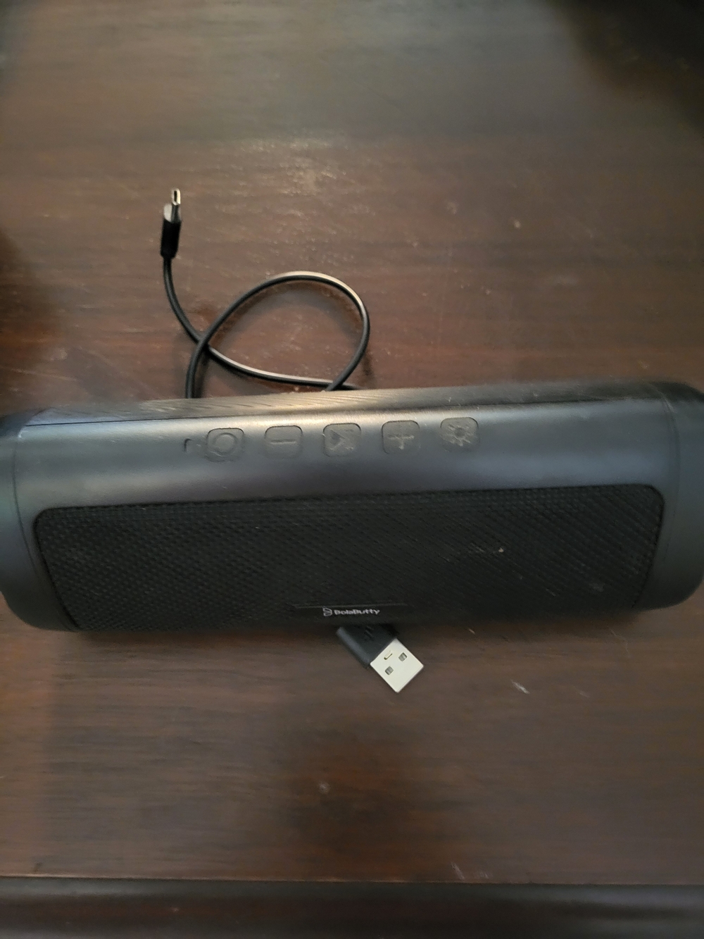 Portable Black Bluetooth Speaker with USB Charging